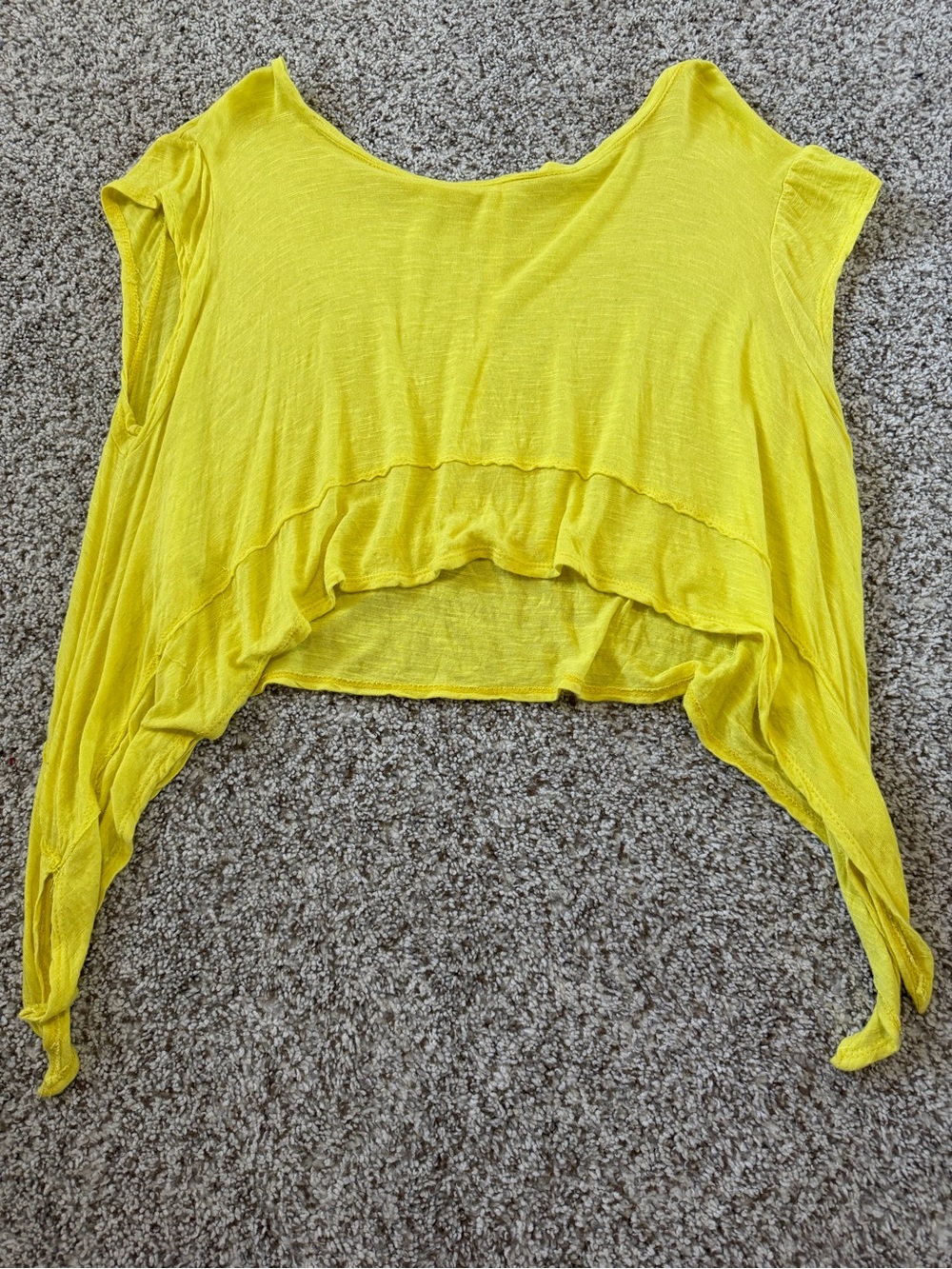 Altar'd State Bright Yellow Draped Crop Top
